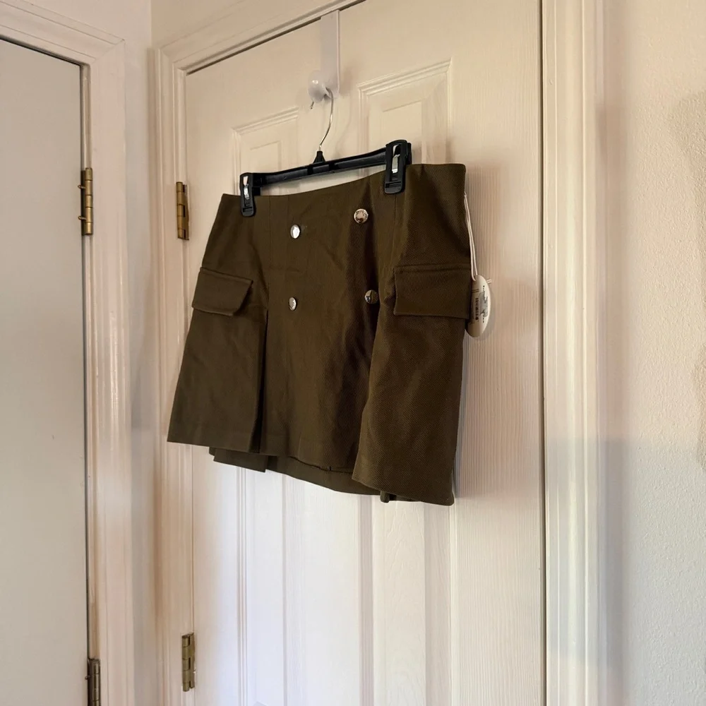 STAUD Division Skirt A-line mini Sergeant Green 12 - Picture 7 of 9